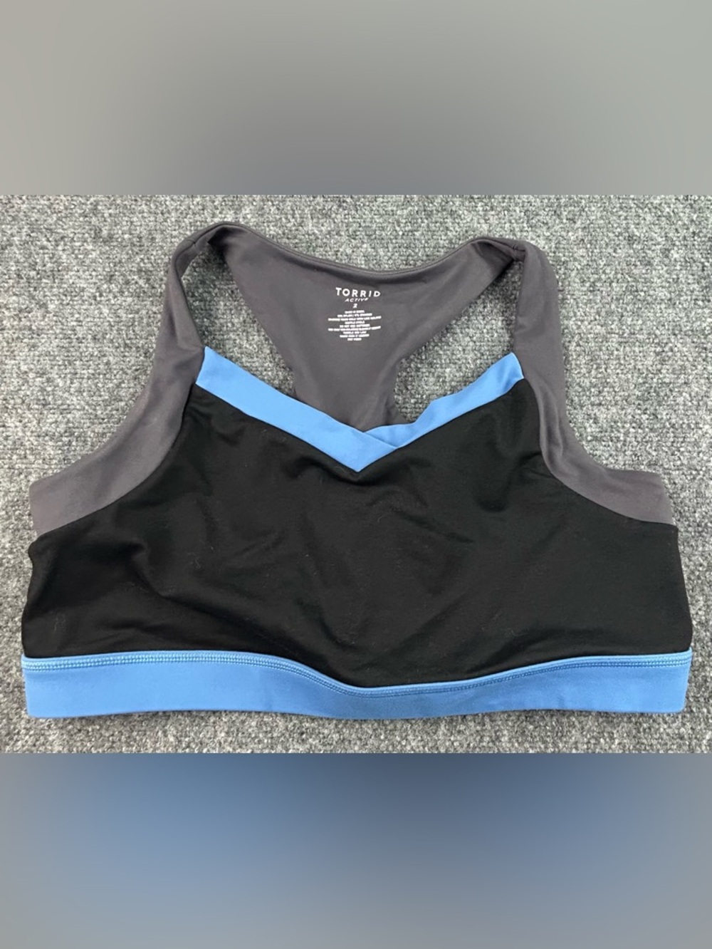 Torrid Active Black Racerback Sports Bra Colorblock Size 2 (18/20)